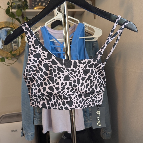 NWT Onzie Flo Ride Bra in Rose Giraffe - Activewear, Workout, Running Sports Bra - Picture 3 of 14